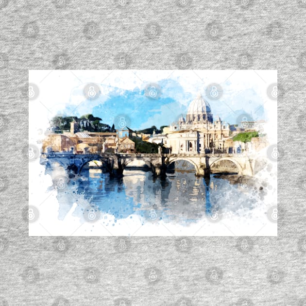 Amazing ROME Italy Landscape City Souvenir Painting by Naumovski